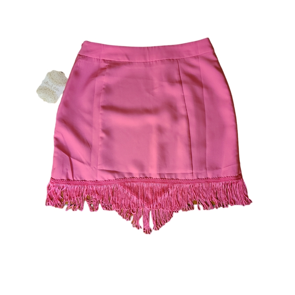 NWT Altar'd State Fringe Pink Mini Skirt, Small